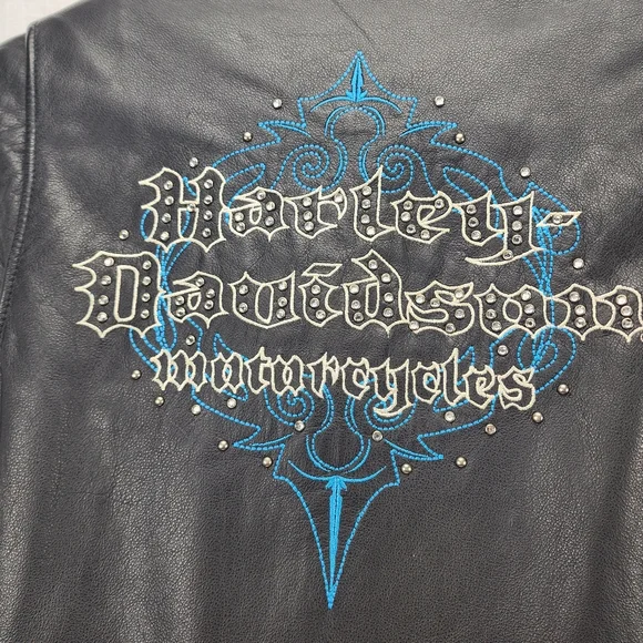 Harley-Davidson Kaleidoscope Leather Jacket Women's Size L - Picture 6 of 10